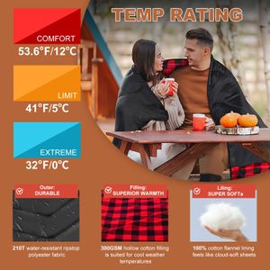 XL Double Sleeping Bag for Adults – Queen Size, Flannel, Waterproof, All-Season