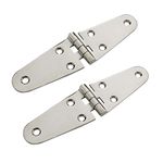 Keehui Marine Grade316 Stainless Steel Mirror Polished Cast Hinge 5.7" x 1.5" for Boat, RVs (Pair)