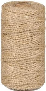 PerkHomy Jute Twine String 3mm 328Ft Natural Thin Ribbon Twine for Craft Gardening Plant Gift Wrapping Art Wedding Decoration Packing Material Christmas Twine Bulk Heavy-Duty (328FT * 3mm (4 ply))