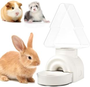 mini&moe Rabbit Water Bottle - 17.6oz Guinea Pig Water Bottle No Drip for Cage Automatic Gravity Silent Hanging Bunny Water Dispenser with Floating Bowl for Hamster, Gerbils, Ferret, Chinchilla
