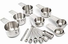 2lbDepot Measuring Cups & Spoons Set of 14, Premium Stainless Steel Metal, 7 Accurate Measuring Cups, 6 Measuring Spoons, 1 Leveler, Dry & Liquid Ingredients for Kitchen Baking & Cooking
