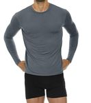 Thermajohn Thermal Shirts for Men Long Sleeve Thermal Compression Shirts for Men Base Layer Cold Weather, Charcoal, Medium