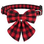 𝟐𝟎𝟐𝟐 𝗡𝗘𝗪 Christmas Dog Bow Ties Collar, RANTOJOY Christmas Plaid Dog Collar with Dog Bowtie, Adjustable Soft Cotton Pet Bow Tie for Small Medium Large Dog, Christmas Birthday Gift Medium