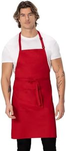 Chef Works Men's Bib Butcher Apron, Red