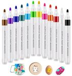SUPER TOY 12 Colors Acrylic Paint Pens Markers, Premium Acrylic Paint Pens for Wood, Canvas, Stone, Rock Painting, Glass, Ceramic Surfaces, DIY Crafts Making Art Supplies
