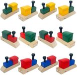 Podzly 12 Pack of Wooden Train Whistles - Fun Noise Maker Wood Toys for Kids, Montessori Toy and Party Favor for Thomas Themed Birthday Parties (1 Dozen Whistles)