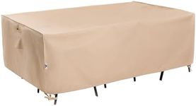 WJ-X3 Large Rectangular Outdoor Sectional Furniture Set Cover Waterproof, Dining Table Cover Wind Resistant, 160W x 90D x 36H in, Beige