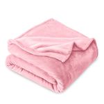 Bare Home Fleece Microplush Blanket - Full/Queen Blanket - Light Pink - Lightweight Blanket for Bed, Sofa, Couch, Camping, and Travel - Ultra Soft Warm Blanket (Full/Queen, Light Pink)