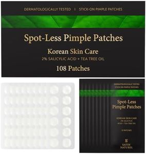 Patch Brufoli Invisibili - Pimple Patch con 2% Acido Salicilico e Tea Tree. Cerotti Brufoli Viso Anti Acne e Imperfezioni. Acne Patch Skincare Coreana. Vegan, Cruelty Free, Satin Naturel (108 Pezzi)