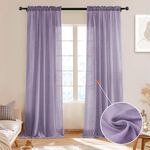 Melodieux Purple Sheer Curtains 96 Inches Long for Bedroom, Elegant Cotton Textured Crinkle Sheer Drapes Light Filtering Crushed Voile Curtains Natural Farmhouse Rod Pocket, 52" W x 96" L, 2 Panels