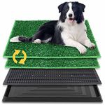 BRIAN & DANY Dog Toilet Puppy Pee Training Pad, with Two Artificial Grass Mats and Waste Tray for Indoor/Outdoor, 76cm x 51cm