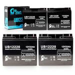 4X Pack - Bladez Electric Scooter: TravelMate Battery - Replacement for UB12220 Universal Sealed Lead Acid Battery (12V, 22Ah, 22000mAh, T4 Terminal, AGM, SLA)