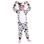 Rabtero Children Animal Costume, Unisex Cow/Dairy Cattle Onesie, Halloween/Christmas/Carnival Costume for Kids 6-8