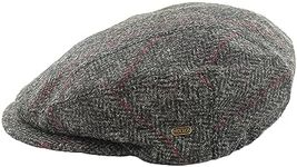 Wool Flat Cap, Traditional Style, Made in Ireland, Gray, Large