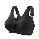 OVARA Womens Front Zip Sports Bra High Impact Wireless Push Up Bra Plus Size Seamless Supportive Full Coverage Gym Running Bras Ladies Stretch Activewear Bralettes