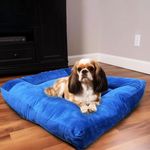 Sleepsia Home Pet Dog Bed for Sleeping - Dog and Cat Comfy Soft Bed for Large, Medium and Small Dogs, Machine Washable, Reversible, Soft Velvet Cover (25Lx28Wx3.5H Inch) - Pet Dogs