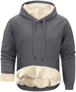 Gihuo Men's Warm Crewneck Sweatshirt Winter Sherpa Lined Fleece Sweatshirt Athletic Pullover Tops Loungewear (02 DarkGrey, X-Large)