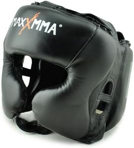 MaxxMMA Headgear Black L/XL for Boxing MMA