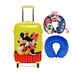 GAMME Mickey & Miniee Yellow Color 55 CMS Polycarbonate Hard Sided Luggage with Neck Pillow(GD16RGT004N)
