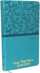 Printualist Personalized Gift Bible with Custom Name or Text, KJV, Turquoise, Value Thinline, King James Version, Red Letter Edition, Comfort Print, Faux Leather