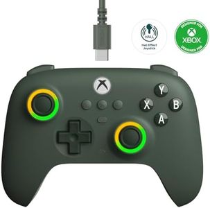8Bitdo Ultimate C Wired Controller for Xbox, RGB Lighting Fire Ring and Hall Effect Joysticks, Compatible with Xbox Series X|S, Xbox One, Windows 10/11 - Officially Licensed (Dark Green)