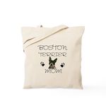 CafePress Boston Terrier Mom Tote Bag Natural Canvas Tote Bag, Reusable Shopping Bag