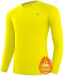 Youper Youth Boys & Girls Thermal Compression Shirt, Long Sleeve Fleece Baselayer Football Baseball Soccer Undershirt, Yellow, X-Large