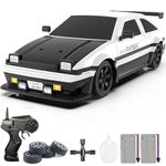 Mostop Remote Control Car 1/16 Scale 4WD RC Drift Car, 18KM/H High Speed Drifting RC Cars with LED Light Spray, 2 Batteries and Extra Tires, Hobby RC Sport Racing Cars Model Vehicle for Kids Adults