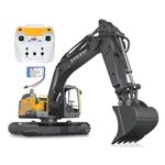 JAMARA 406300 Excavator Volvo EC160E 1:16 2.4GHz Destruction Set Gear, Metal Shovel, Each Joint Individually Controllable, Realistic Sounds, LED Headlight, Lifting Capacity 1.5 kg, Yellow