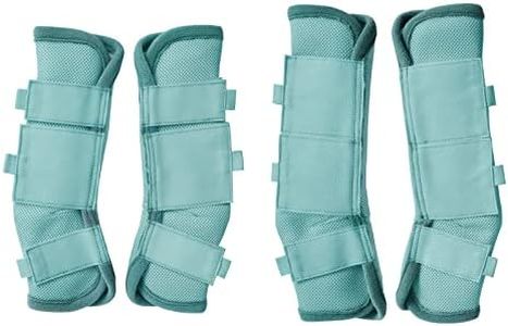 Gallopoff Fly Boots for Horses Set of 4, Breathable Comfy Mesh Horse Leggings Reduce Stomping, Hoof Stress, and Leg Fatigue SkyBlue Cob