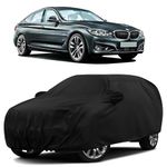 Sulfar 100% Water Resistant Car Body Cover Compatible with Mirror for BMW 3 Series GT (Triple Stitched, Full Bottom Elastic, Black)