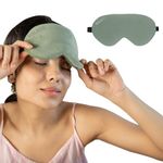 Boldfit Premium Silk Eye Mask For Traveling, Sleeping With Adjustable Strap, Blind Fold For Smooth&Comfortable Sleep- Aqua Green