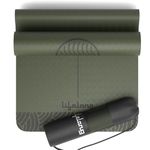 Lifelong Yoga Mat for Men & Women | 6mm Thick TPE Cushioning | Non-Toxic & Sweat-Resistant | Lightweight & Portable with Carry Bag | Home & Studio Workout Mat | Made in India (Olive Green)