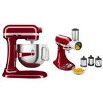 KitchenAid 7 Quart Bowl-Lift Stand Mixer (KSM70SKXXER) + Fresh Prep Slicer/Shredder Attachment (KSMVSA)