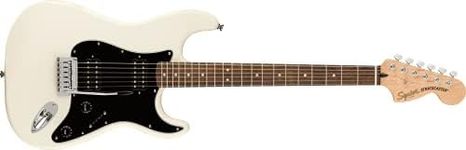 Squier Affinity Series Stratocaster Electric Guitar, Olympic White, Laurel Fingerboard