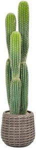 Keeplush 3.5ft Artificial Cactus Plants Outdoor, Tall Fake Cacti Plant in Brown Pot, Faux Floor Plant for Home Office Hotel Indoor Patio Balcony or Garden Desert Decor