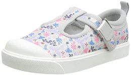 Clarks Girls City Dance T. Sneaker, Silver Combi, 8 UK Wide