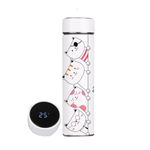 Chillaao Personalised Designer Temprature Smart Vacuum Insulated Thermos Hot & Cold Water with LED Temperature Display Stainless Steel for Gym Yoga, Kids, Boys, Girls, Workout (Pink)