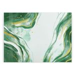 Glass Kitchen Chopping Board - Green Marble Rectangular Large Worktop Protector - Smooth Board Kitchen Cutting Board Worktop Saver with Non-Slip Feet 39cm x 28.5cm (15" x 11")