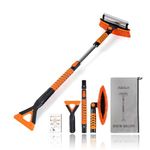 JS&KeJi Car Snow Brush and Ice Scraper 43" Telescopic Snow Scraper with Windshield Squeegee Winter Snow Removal Tool for Car, Truck, SUV