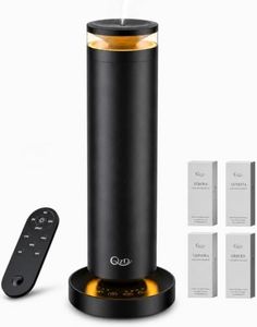 Waterless Aroma Diffuser – Cold Air Scent Machine for Home, Office, Hotel & Spa – Dual Warm Ambient Lighting – Includes 4 x 40ml Essential Oils – Premium Home Fragrance Gift Set