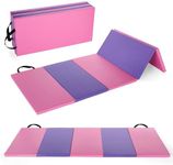 6.2 x 2.6 ft Folding Gymnastics Mat, Five-Fold Tumbling Mat, Leather Exercise Mat for Tumbling, Yoga, Pilates, Aerobics, Martial Arts and Home Gym