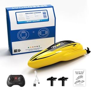 Aetheria Mini Remote Control Boat with Dual Motor & Dual Speed Modes, 1/43 RC Speed Boat Cruise for Lake River & Pool, Racing Sailboat for Adults 2024 Christmas - RTR Version