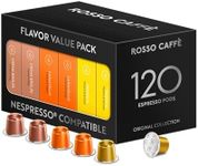 ROSSO CAFFE Espresso Capsules for Nespresso Machines - 120 Coffee Pods Flavor Pack - Vanilla, Caramel, Creme Brulee - Premium Aluminium Capsules - Medium Roast