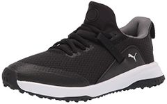 PUMA Fusion Evo Jr. Golf Shoe, Black Black, 5 US Unisex Big Kid