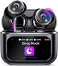 VEKJ Sleep Earbuds Bluetooth 5.4 in Ear Smart Touch Screen Ear Buds, 48H Playtime Mini Sleep Headphones Small Design for Side Sleepers, Crystal-Clear Calls, 5 EQ Modes, IPX7 Waterproof Earphones Black