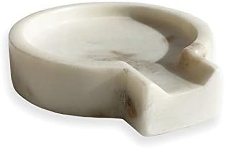 Handmade Spoon Rest, Large Utensil Holder, BPA-Free, White Marble Kitchen Accessories, Cool Kitchen Gadgets, Cooking Spoon Holder, Christmas Gift for Her and Him, 1pc (White, Marble)