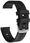 Zitel Bands Compatible with Garmin Forerunner 245/245 Music, Forerunner 645/645 Music, Forerunner 55/158, Vivoactive 3/4/4S, Venu Sq/Sq 2, Venu 2 Plus - 20mm Straps (Black)