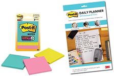 3M Post-it Super Sticky Notes 3 Pads x 45 Sheets | 3" x 3 & 3M Post-it Dry Erase Writing Surface - White, 7" x 11" | Pack of 2 |