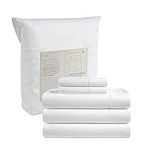 Lane Linen Split King Sheets Sets for Adjustable Beds - 5 PCs, 600 TC Split King Sheets Set - King Split Sheets for Adjustable Bed, Split Top King Sheets Set for Adjustable Bed - White Sheets Set